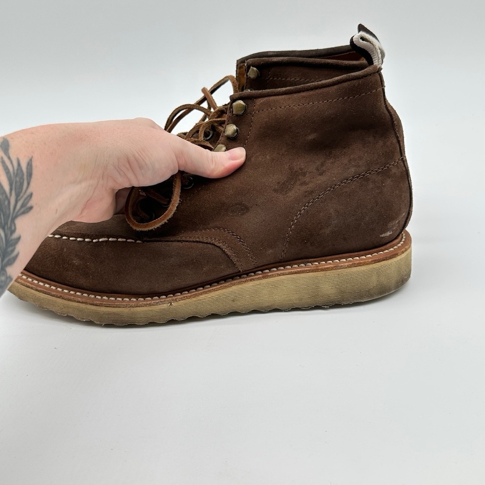 Coach Suede Derek Hiking Boots Brown‎ Leather Lace Up Moc Toe Chukka Mens 9M - Picture 3 of 14